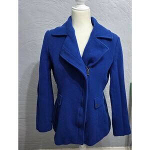 KRISTEN BLAKE Vintage Woman's Wool Blue Pea Coat Size Large
